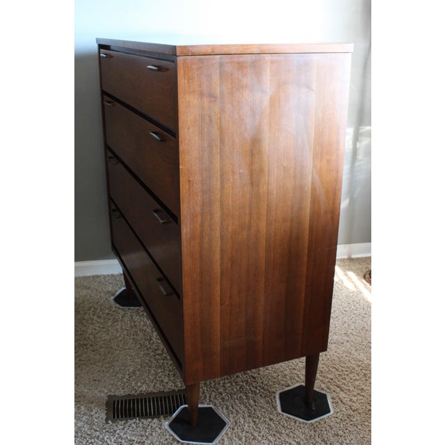 1960s Vintage Mid Century Walnut Highboy Dresser by Bassett Chairish