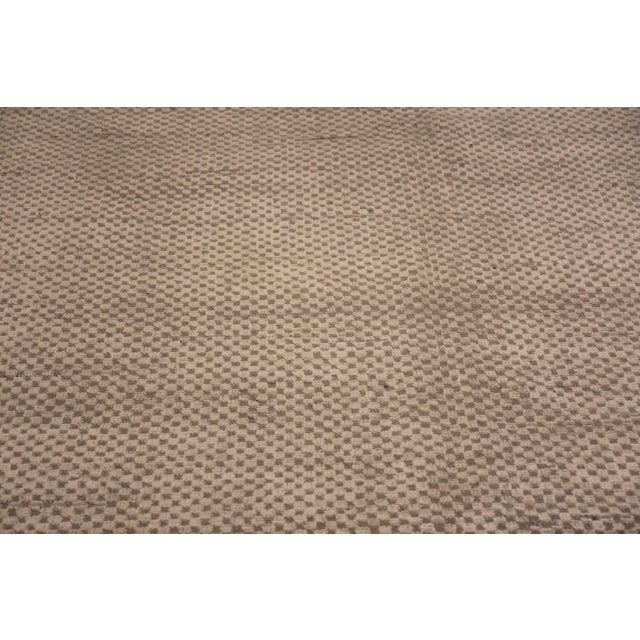 Beautifully Decorative Large Size Neutral Cream Geometric Checkerboard Pattern Modern Contemporary Rug, Country of Origin:...