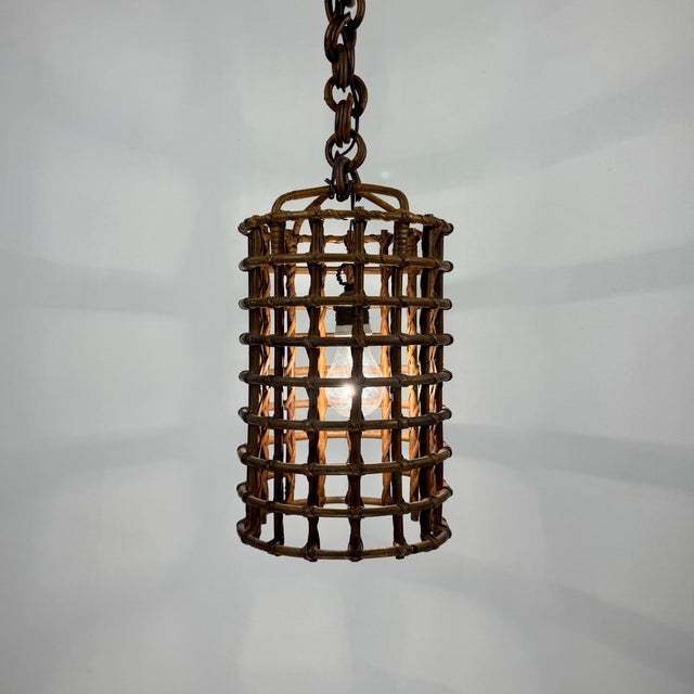 Bamboo Tube Pendant Lamp, 1960s For Sale - Image 4 of 10