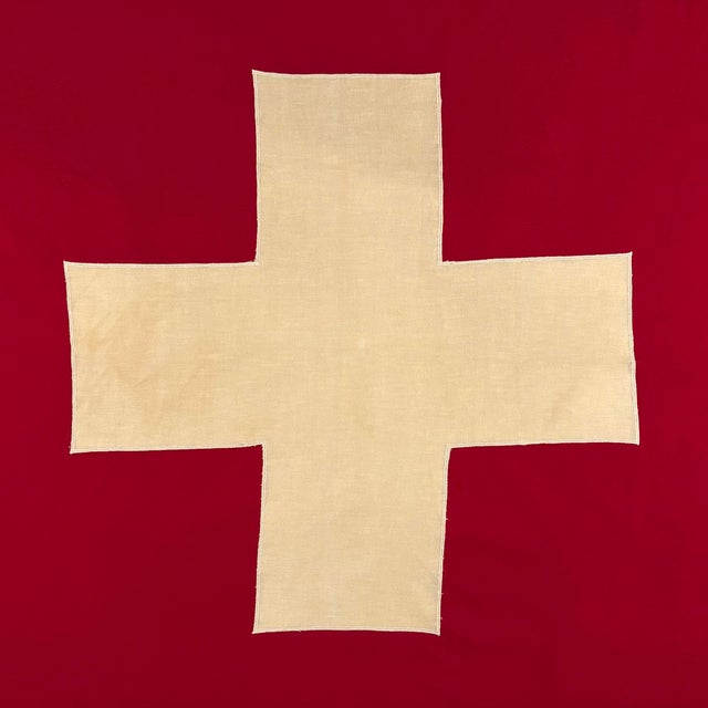 Vintage Cotton Sewn Flag of Switzerland For Sale - Image 4 of 6