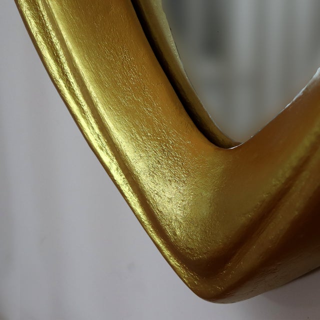 Metal Mirror No. 2 — Sculptural Wall Object, Gold, Made to Order For Sale - Image 7 of 10