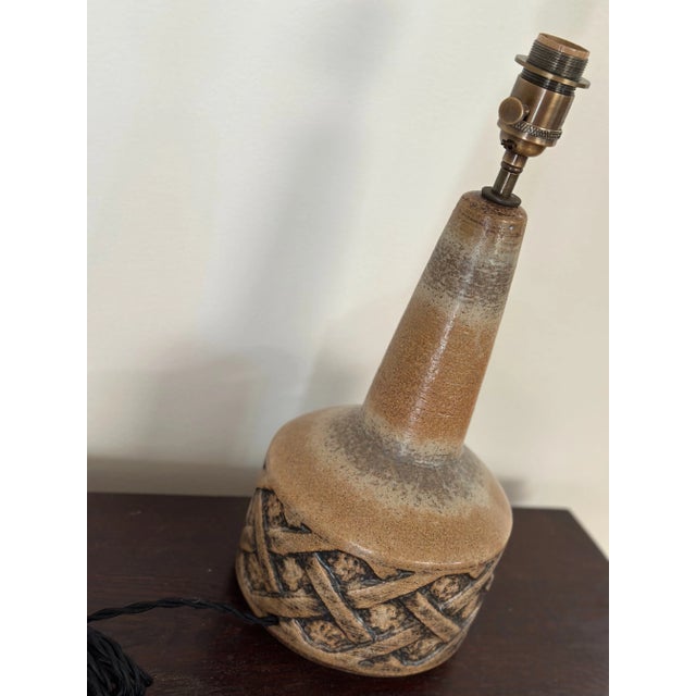 Modern Danish Blue and Brown Ceramic Table Lamp from Søholm, 1960s For Sale - Image 4 of 9