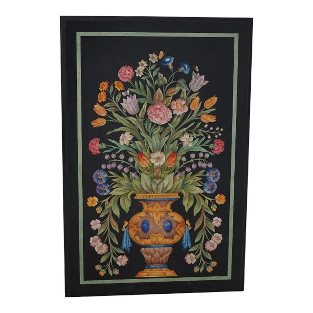 Italian Paint Decorated Slate Hanging Panel For Sale
