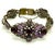 Rustic European Western Germany Purple Rhinestone Enamel Parure Set Bracelet Earrings Lavender For Sale - Image 3 of 6