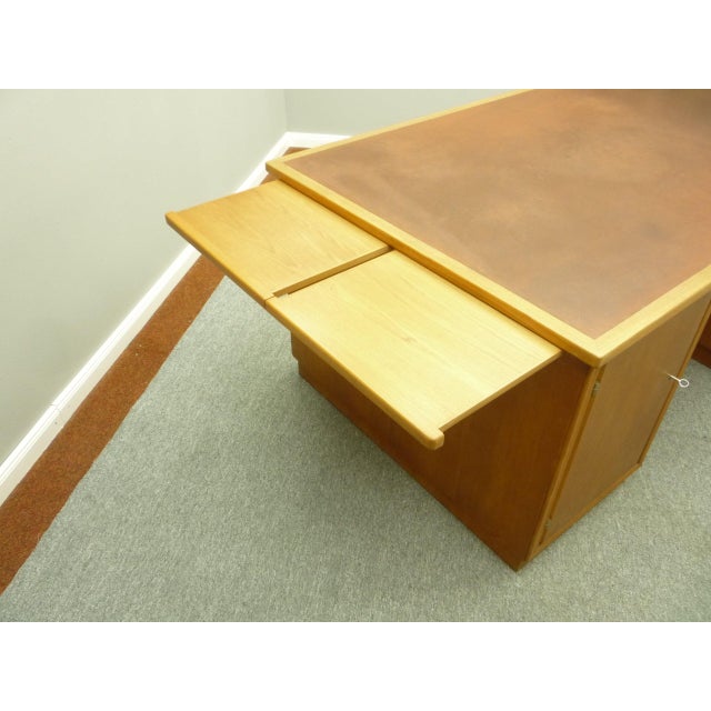 Brown Large Art Deco Walnut Executive Partner Desk, 1930s For Sale - Image 8 of 18