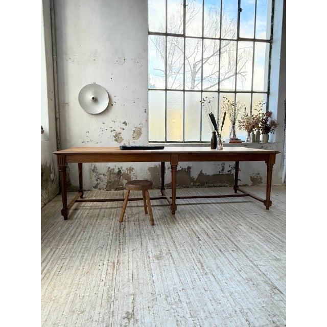 Walnut Farmhouse Conference Table, 1950s For Sale - Image 11 of 18