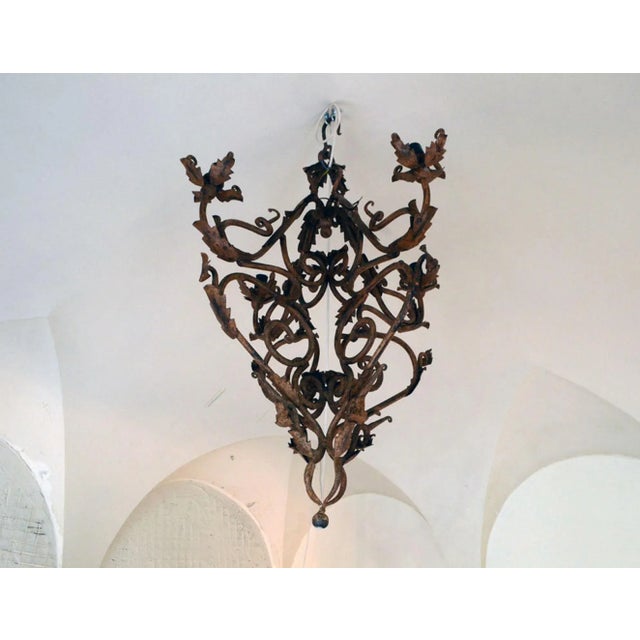Hand-Made Wrought Iron Chandelier, 1800s For Sale - Image 9 of 9