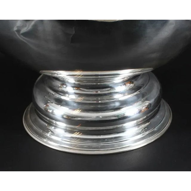 Large Vintage Silver Plate Monteith Punch Bowl, 1980s For Sale - Image 11 of 17