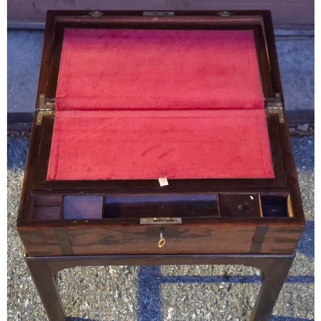 19th Century George III Rosewood Lap Desk on Stand, Circa 1810s For Sale - Image 4 of 16