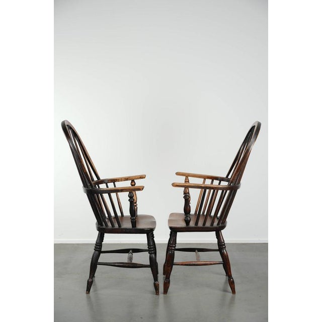 Antique English Highback Windsor Dining Chairs, Set of 4 For Sale - Image 3 of 18