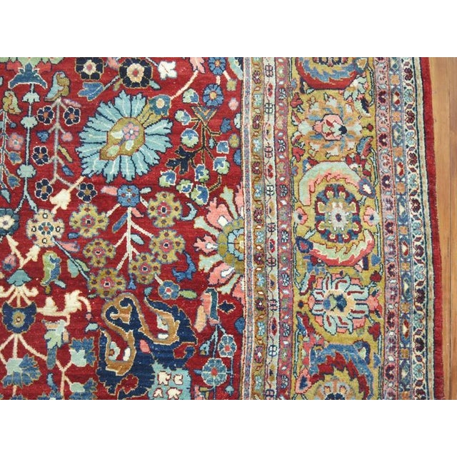 Textile Antique Persian Tabriz Sarouk Carpet For Sale - Image 7 of 9