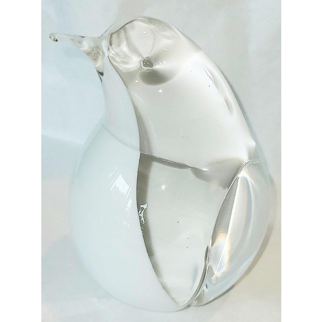 Who doesn't love a penguin? 2 tone hand blown art glass portly penguin paper weight by noted Murano artist, Renato Anatra,...
