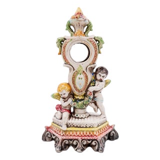 Antique Rococo Style Porcelain Mantel Clock, 19th Century For Sale