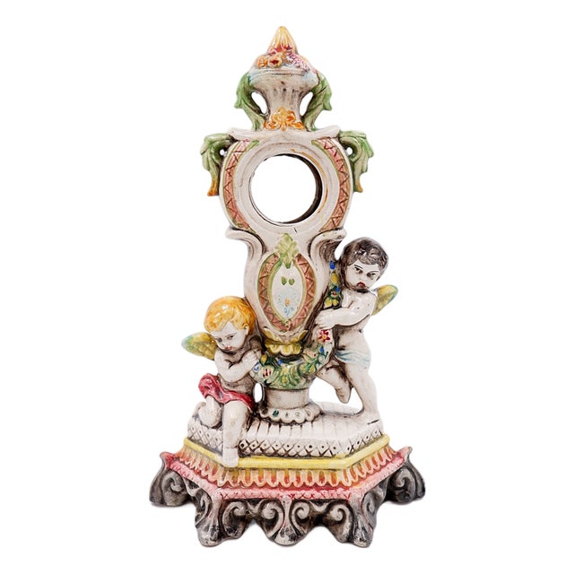 Antique Rococo Style Porcelain Mantel Clock, 19th Century For Sale