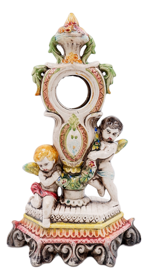 Antique Rococo Style Porcelain Mantel Clock, 19th Century