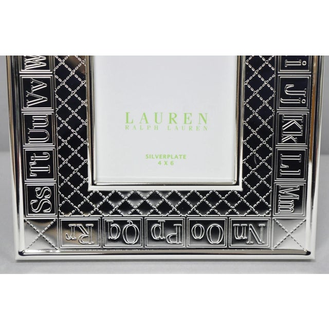 Late 20th Century Late 20th Century Ralph Lauren Silver Plated 4x6 Picture Frame MacKenzie Quilt Alphabet Motif Nib For Sale - Image 5 of 18