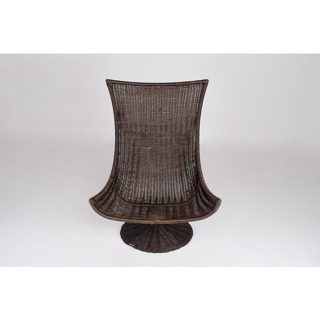 Swivel Armchair in Rattan and Leather from Gerard Van Den Berg, 1970s For Sale - Image 10 of 16