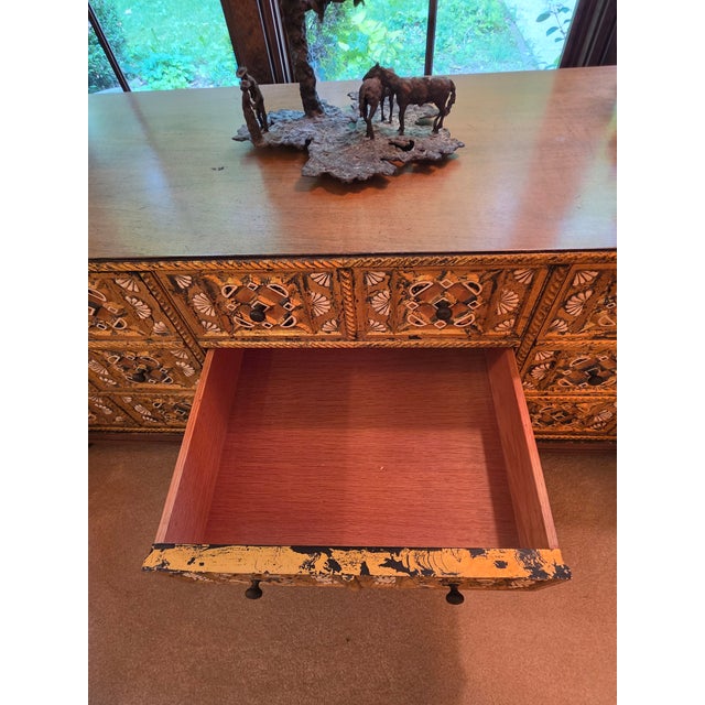 Wood John Widdicomb Mediterranean Treasure Chest Low Credenza, 1960s For Sale - Image 7 of 16