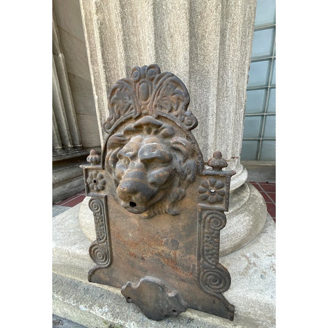 Early 20th Century Cast Iron Lion Architectural Fountain Back For Sale - Image 12 of 17