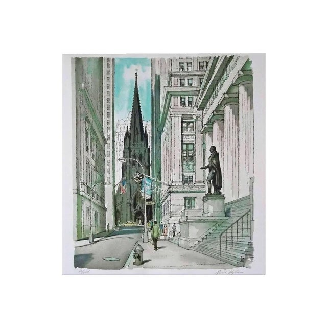 Vintage NYC Framed Silkscreen Wall Street Listed Artist Ardis Hugues Pencil Signed Entryway Wall Art Office Decor Gift New...