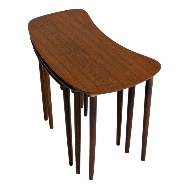 Danish Teak Nesting Tables, 1960s, Set of 3 For Sale