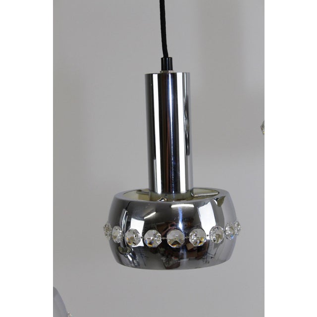 Vintage Chrome & Crystal Pendant, 1960s For Sale - Image 6 of 6