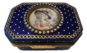 Antique Faberge Style Jewelled Sapphire Jewelry Box