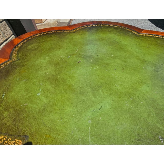 English Regency Style Mahogany and Tooled Leather Inset Top Two Tier Table For Sale In Washington DC - Image 6 of 10