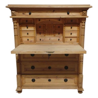 Swedish Gustavian Style Natural Finish Drop Front Desk For Sale