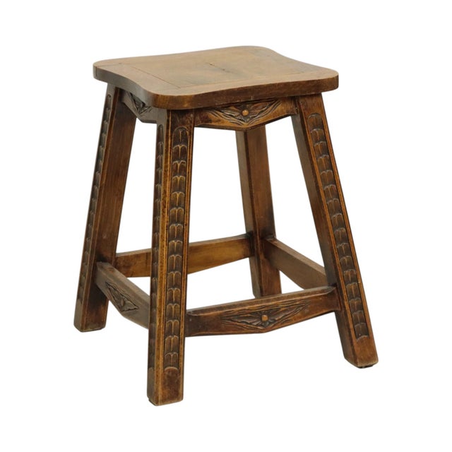 Vintage Wood Stool, 1950s For Sale - Image 16 of 16
