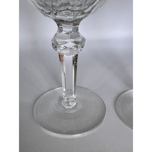 Glass Late 20th Century Waterford Curraghmore Water & Wine Goblets - A Pair For Sale - Image 7 of 13