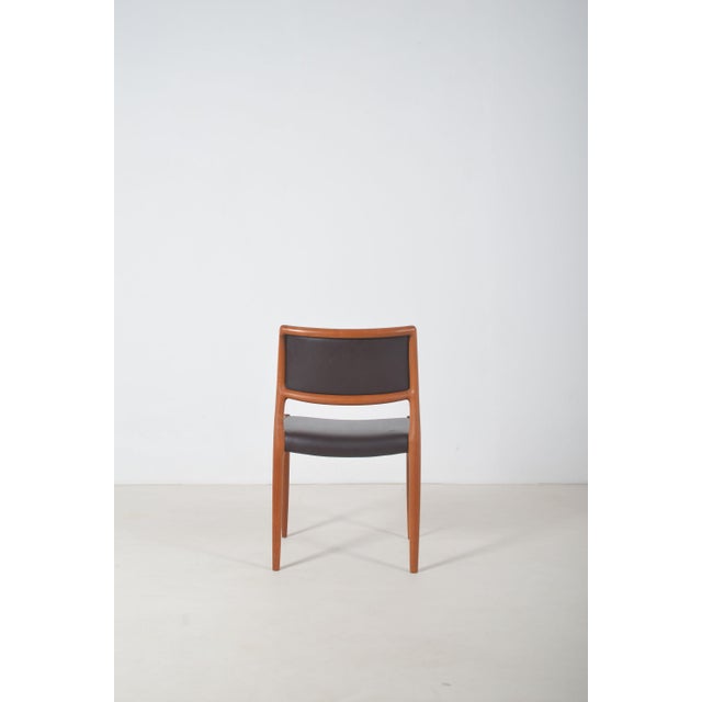 Brown Chairs Model 80 by Niels Møller for J.L. Møllers, 1960s, Set of 6 For Sale - Image 8 of 15