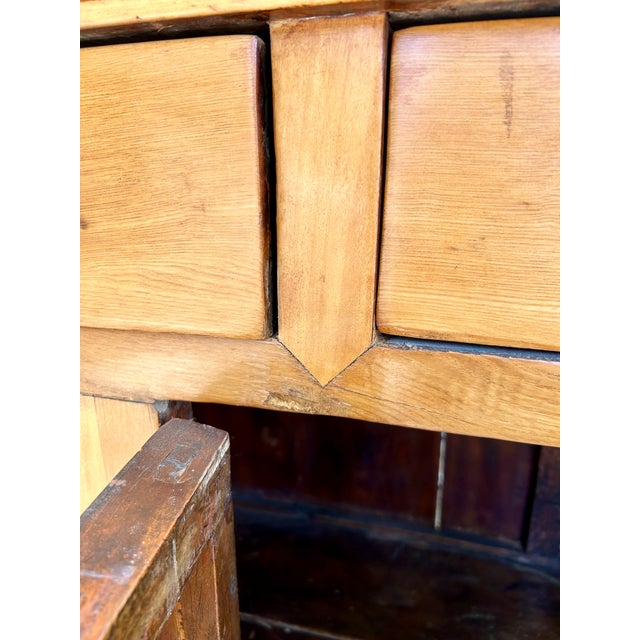 Late 20th Century Chinese Altar Cabinet in the Traditional Style — Elmwood With Original Brass Hardware, 73" For Sale - Image 12 of 12