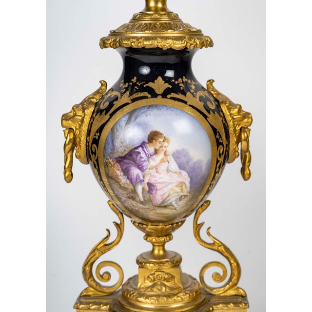 Mantel Set with a Clock and Two Candelabras, 19th Century, Set of 3 For Sale - Image 3 of 8