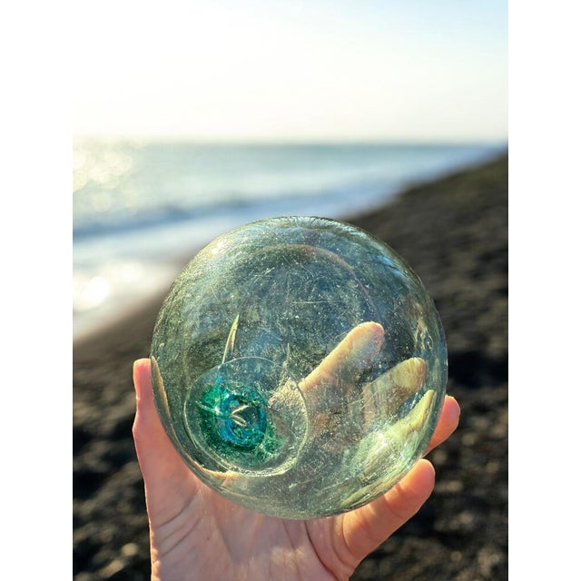 Vintage Glass Decor Fishing Floats Balls With 2001 Custom Art Glass Oregon Float Set of 5 For Sale - Image 17 of 18