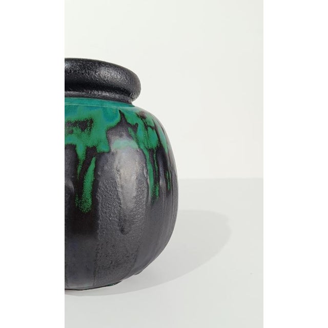 Mid 20th Century Vase in Fat Lava Sea Green Ceramic in the style of Raku, West Germany, 1970s For Sale - Image 6 of 14