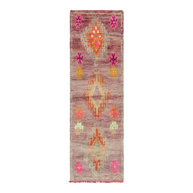 Vintage Moroccan Runner Rug With Colorful Geometric Patterns - Rug & Kilim For Sale