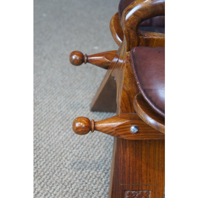 Brown Mid 20th Century Moroccan Leather Saddle Camel Stool Foot Rest Ottoman Pouf Bench Seat For Sale - Image 8 of 14