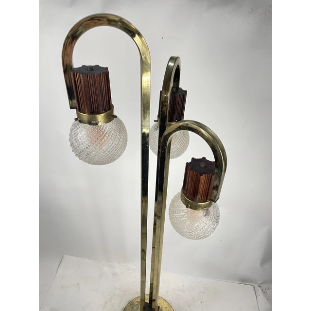 Metal Vintage Italian Floor Lamp with Crystal Globes, 1960s-1970s For Sale - Image 7 of 13