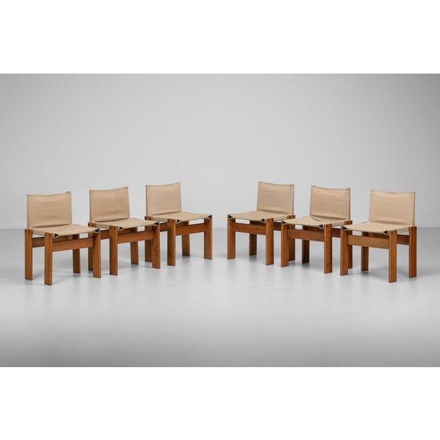 Monk Chairs in Canvas by Afra and Tobia Scarpa for Molteni, Italy, 1974, Set of 6 For Sale - Image 9 of 18
