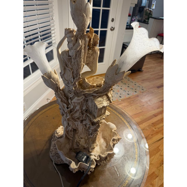 Vintage Art Nouveau Style Figural Nymph Water Fountain Lamp - Fully Functional For Sale In Atlanta - Image 6 of 7
