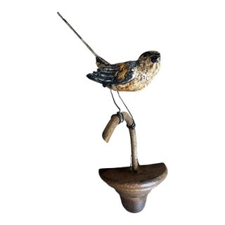 Austrian Folk Art Carved Wood Wren #99, 1930s For Sale