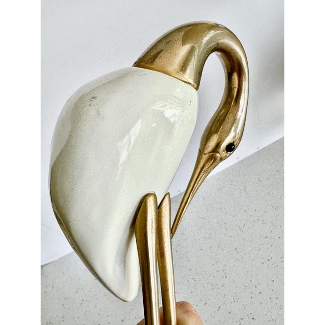 Yellow Italian De Stijl Firenze Mid-Century Crane Figural Sculpture For Sale - Image 8 of 14