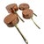 Set of 3 pots and one pan. Made from high wuility copper. The pots can be stacked together to safe some room but be honest...