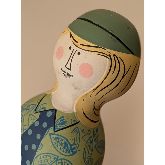 Contemporary Vintage Mid-Century Ceramic Gogo Japan Girl Bank For Sale - Image 3 of 9