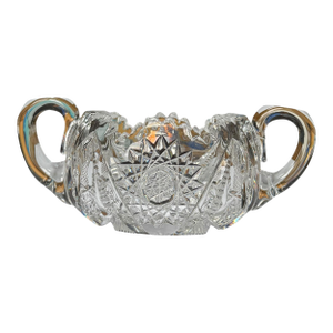 Antique Crystal Pitkin & Brooks Sugar Bowl American Brilliant Period