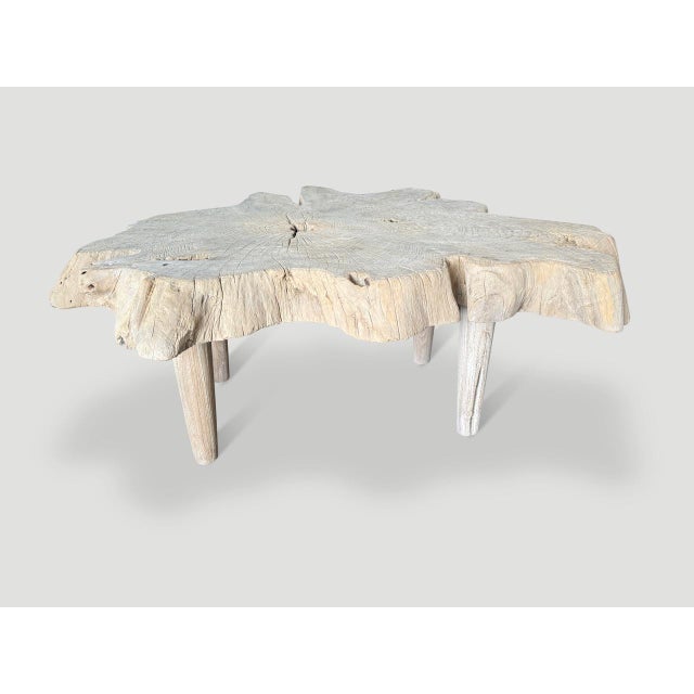 Contemporary Andrianna Shamaris Amorphous Mid Century Style Bleached Coffee Table For Sale - Image 3 of 6
