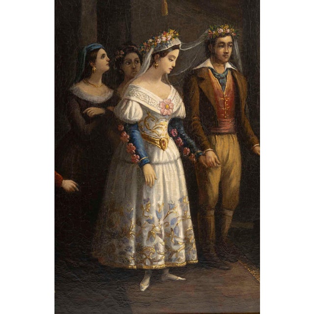 Italian School Artist, Wedding, Oil on Canvas, Early 19th Century For Sale - Image 6 of 9
