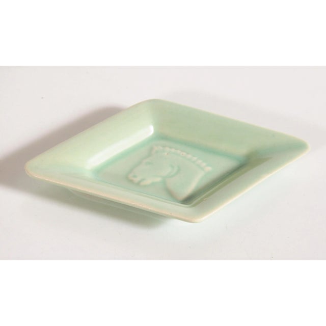 Small vintage ceramic horse head pin dish! Cute little dish, measuring a scant 5 1/2" by 3 1/4" wide and 1/2" tall....