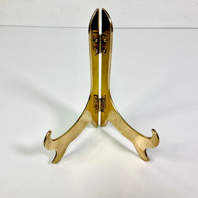 1970s Vintage Boho Chic Hollywood Regency Brass Picture Tabletop Easel For Sale - Image 9 of 10